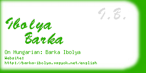 ibolya barka business card